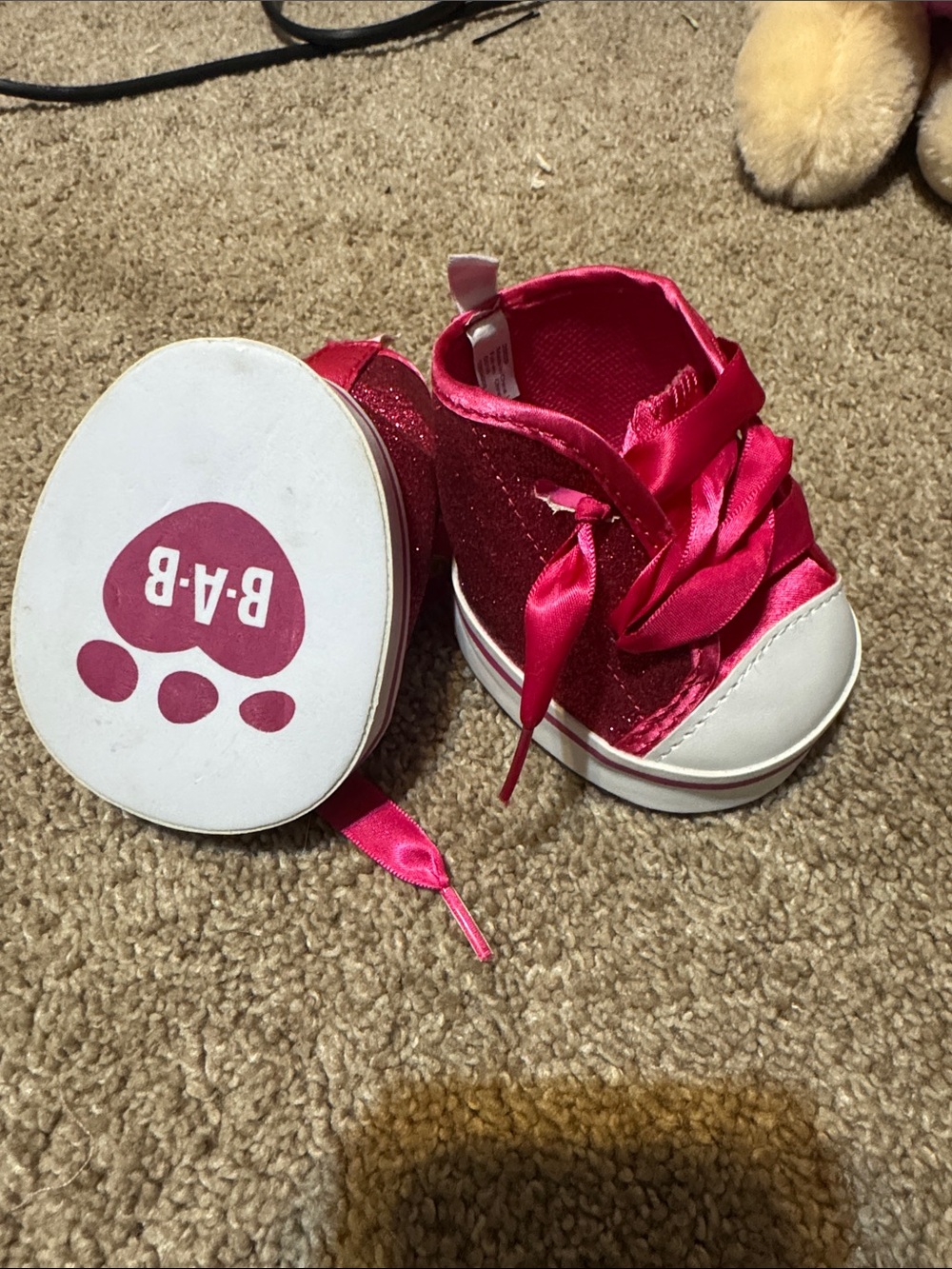 Build a Bear pink sparkly shoes